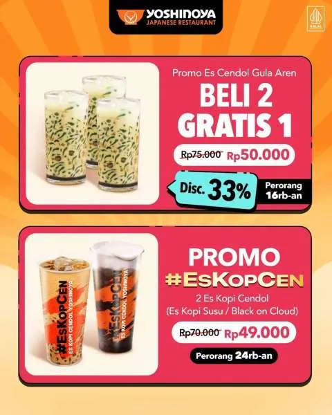 Promo Yoshinoya Cendol dan EsKopCen