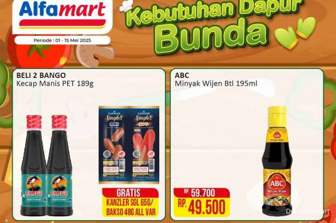Promo Alfamart Kebutuhan Dapur 1-15 Mei, Kecap Bango Beli 2 Gratis 1 Sosis Kanzler
