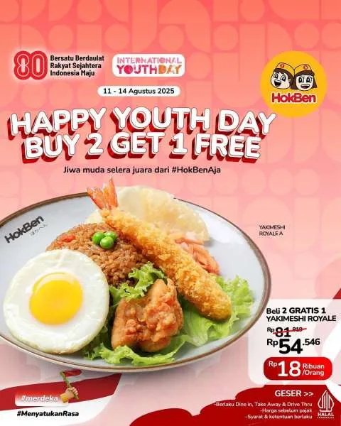Promo HokBen Happy Youth Day Yakimeshi Royale A