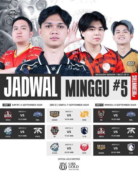 Jadwal MPL S14 Week 5 Lengkap