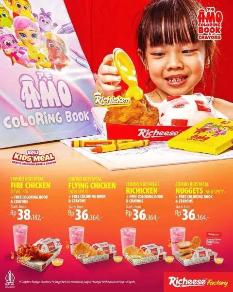 Promo Richeese Factory Kids Meal Bonus Coloring Book