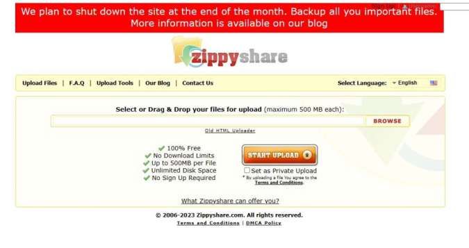 Zippyshare Situs File Hosting Terkemuka Akan Tutup Akhir Maret, ini Alasannya