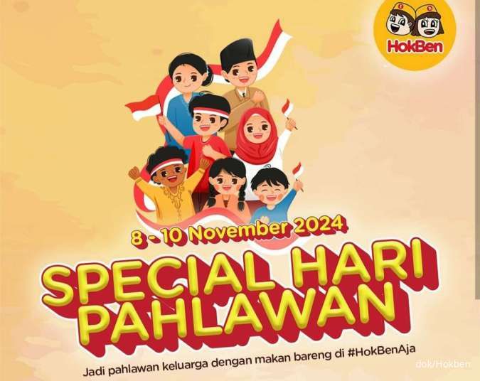 2 Promo Hokben Hari Pahlawan 8-10 November 2024, Serba Diskon Rp 36.364