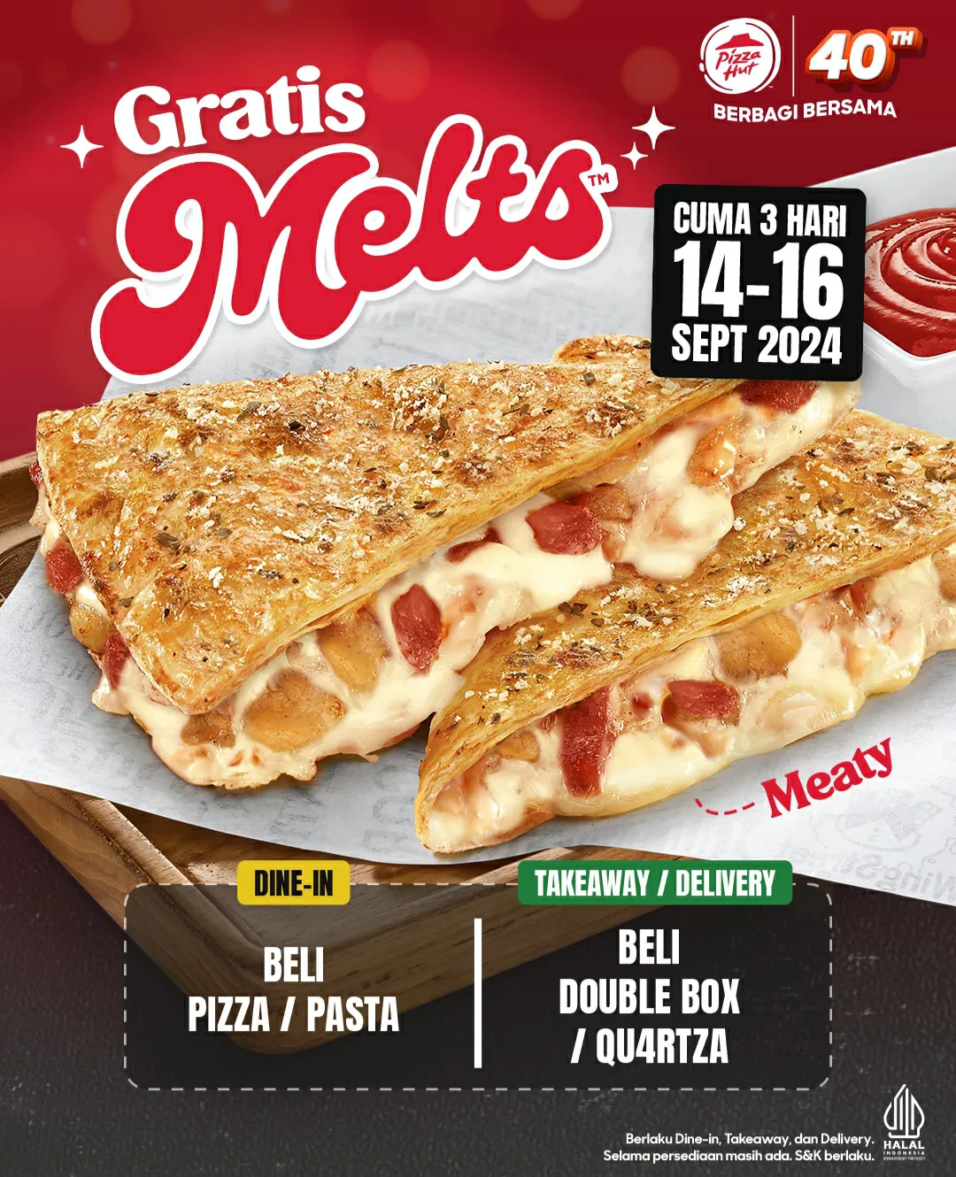 Promo Pizza Hut Gratis Melts Pizza