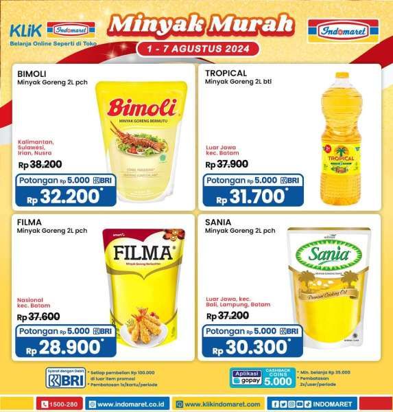 Promo Indomaret 1-7 Agustus 2024, Promo Minyak Goreng Murah