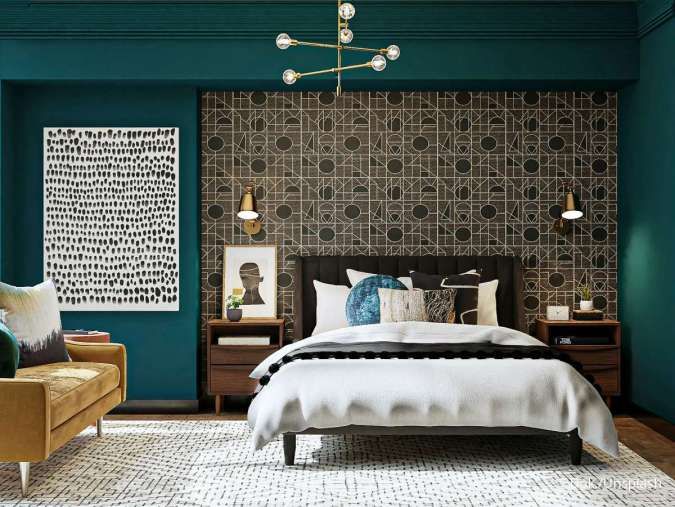 Ide Stensil Dinding Kamar Tidur Modern yang Bikin Ruangan Lebih Hidup dan Estetik
