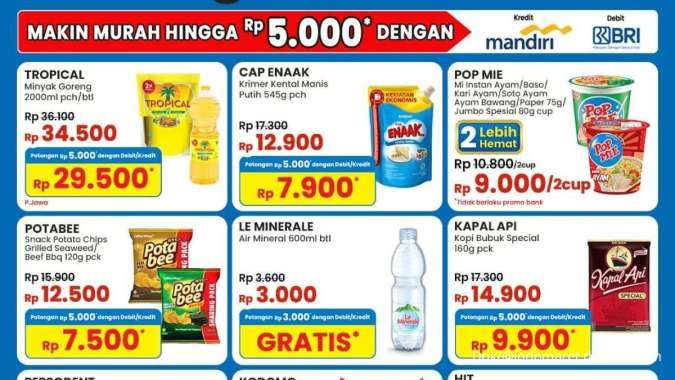 Promo Indomaret Weekend Hari Ini, Makin Murah hingga Rp 5.000 dengan Mandiri/BRI