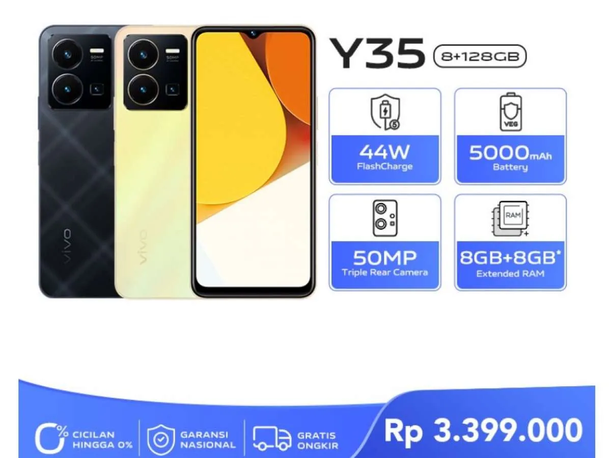 Simak Harga HP Vivo Y35 Terbaru dan Spesifikasinya