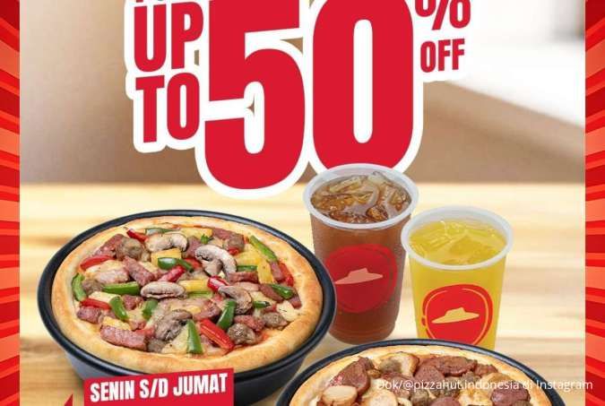 Promo Pizza Hut Hari Ini, Makan Enak Berdua Diskon 50% Sampai Hari Jumat Saja