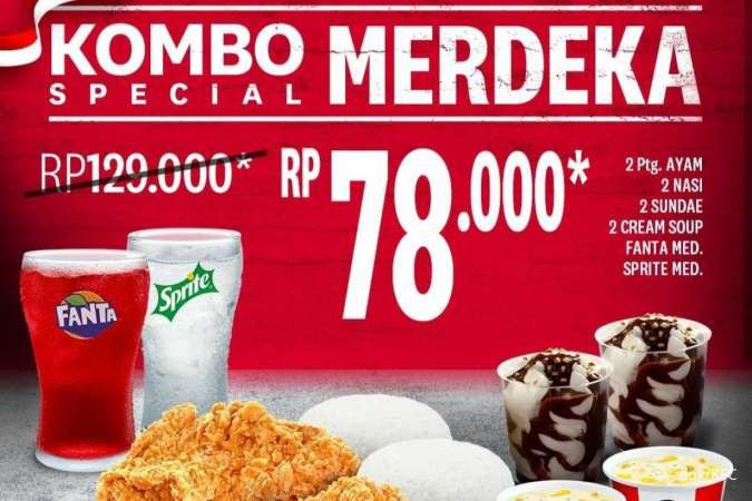 Promo KFC Terbaru 11-20 Agustus 2023, Kombo Special Kemerdekaan Rp 78.000