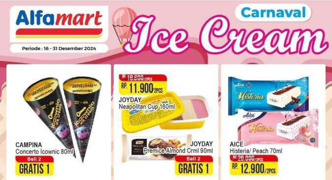 Promo Es Krim di Alfamart 31 Desember 2024, Beli 2 Gratis 1 Akan Berakhir Hari Ini