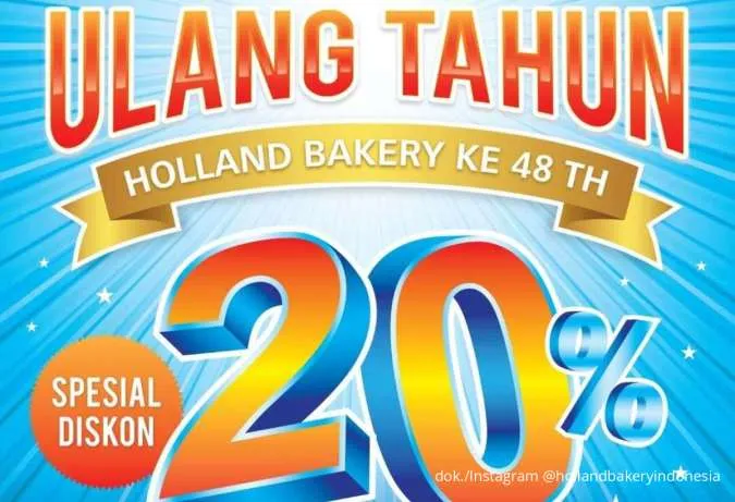Rayakan HUT ke-48 Holland Bakery dengan Promo Spesial Diskon 20% All Product