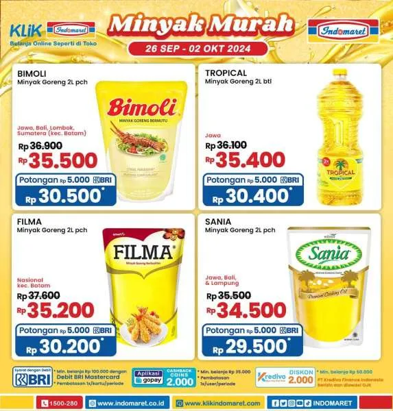 Promo Minyak Goreng Murah di Indomaret 26 September-2 Oktober 2024