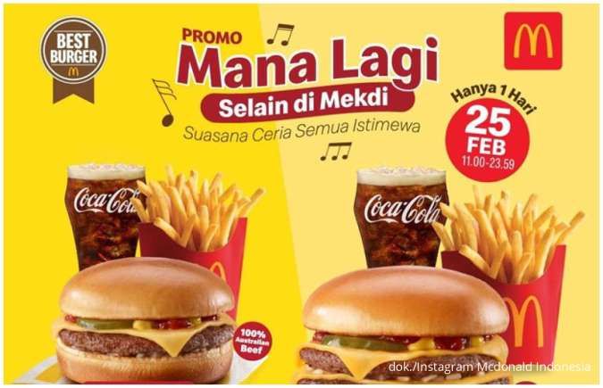 Promo McD Paket Hemat Cheeseburger Rp 25.000-an, Hanya Berlaku Sehari Saja