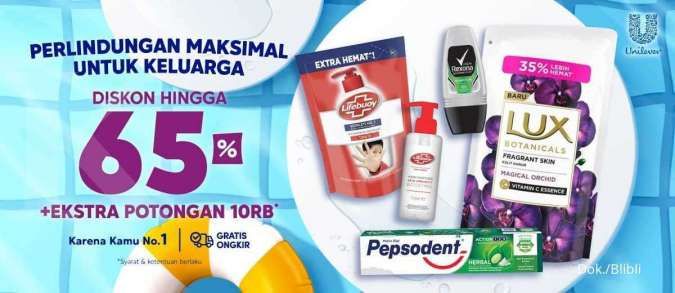 Promo Produk Perawatan Tubuh dari Unilever, Diskon s/d 65% + Ekstra Potongan 10 Ribu