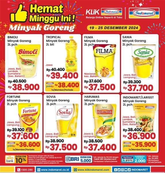 Promo Minyak Goreng Hemat Minggu Ini di Indomaret 19-25 Desember 2024