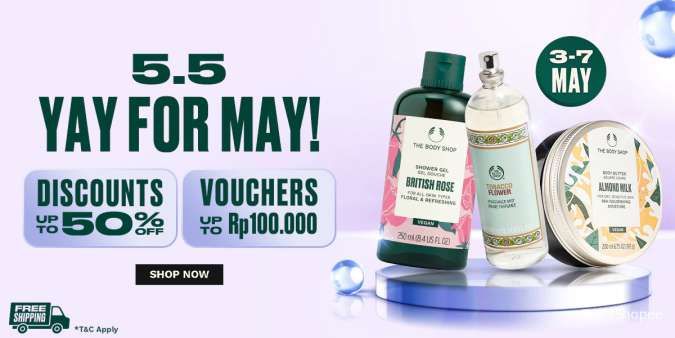 Promo The Body Shop 5.5 Diskon 50%, Berlaku sampai 7 Mei 2024