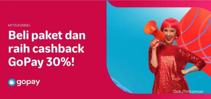 Promo Telkomsel Juli 2022, Raih Cashback 30% dari Beli Paket Data Pakai GoPay 