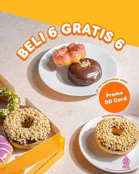 Hari Terakhir Promo Dunkin DD Card Beli 6 Gratis 6 September