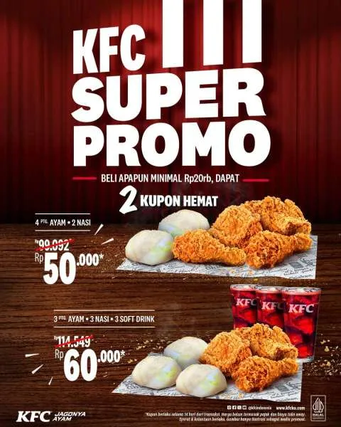 Promo KFC Super Promo 2 Kupon Hemat