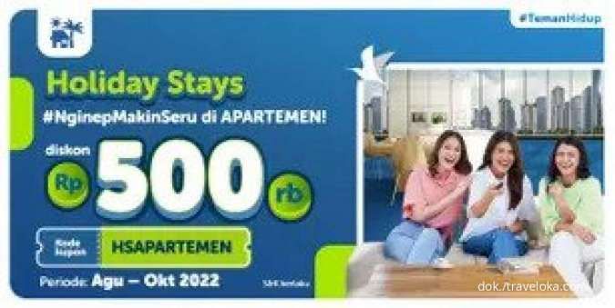 Promo Traveloka Holiday Stays, Diskon Apartemen Rp 500.000 Pakai Kode Kupon Ini