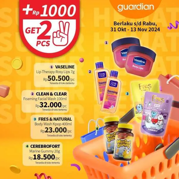 Promo Guardian Super Hemat Periode 31 Oktober-13 November 2024