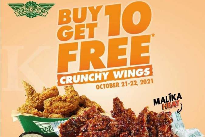 Promo Wingstop 21-22 Oktober 2021, Buy 10 Get 10 Free & Dapat Diskon Super Hemat
