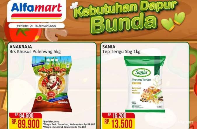 Promo Alfamart 1-15 Januari 2026, Beras Hingga Tepung Harga Lebih Murah