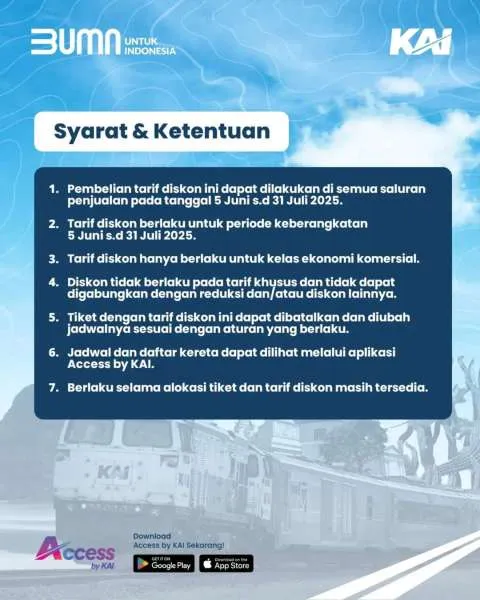 Syarat dan Ketentuan Promo Kereta Api