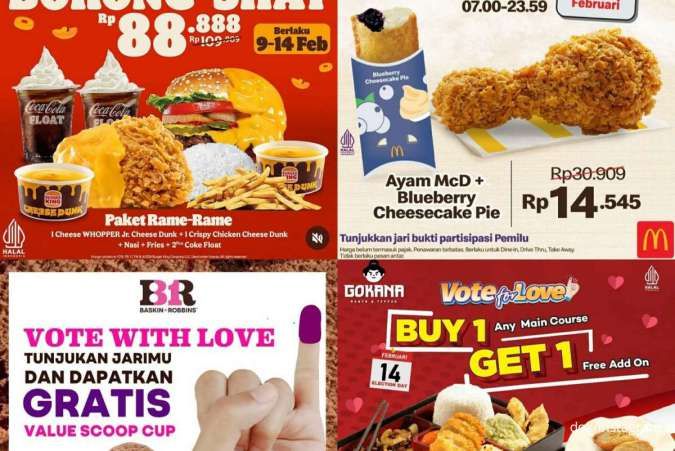 Kumpulan Promo Pemilu Edisi 1 Hari 14 Februari 2024, Semua Makanan Gratis & Diskon!