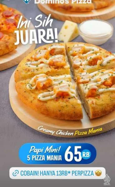 Promo Dominos Pizza Papi Mini Paket 5 Pizza