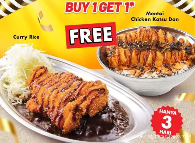 Special 3rd Anniversary Go!Go!Curry, Promo Buy 1 Get 1 Cuma 17-19 Desember 2025
