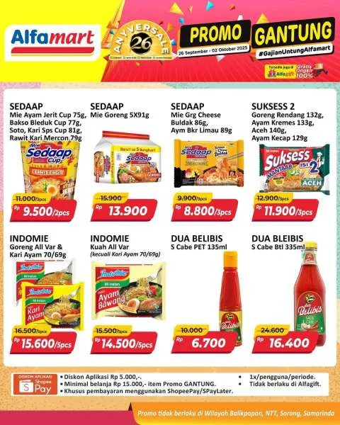 Promo Alfamart Gantung Periode 26 September-2 Oktober 2025