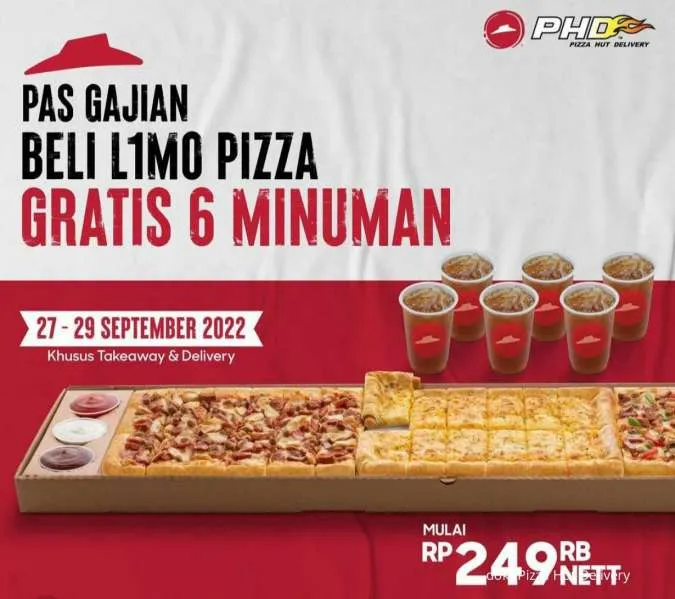 Hot Promo Pizza Hut beli Limo Pizza Gratis 6 Minuman