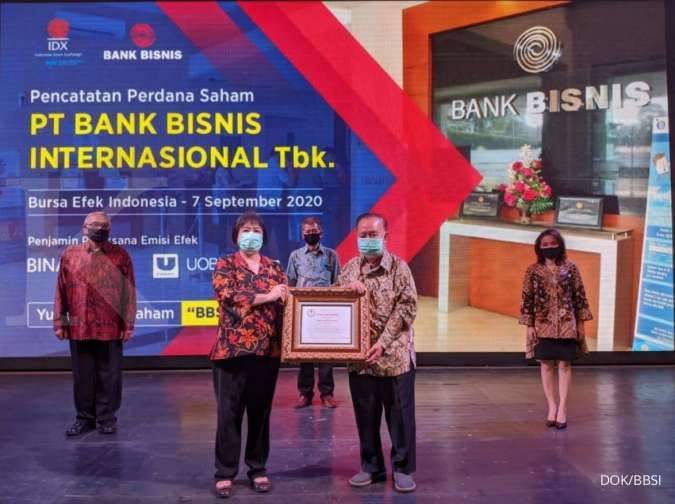 Saham Bank Bisnis Internasional (BBSI) sentuh harga Rp 600 pada perdagangan perdana