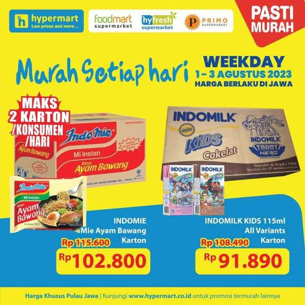 Katalog Harga Promo Hypermart Weekday 1-3 Agustus 2023