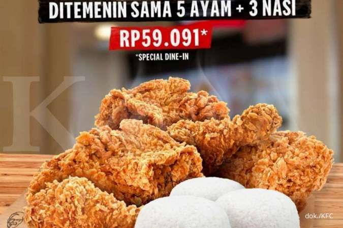 Spesial Tahun Baru! Promo KFC 28 Desember 2021, Paket 5 Ayam dan 3 Nasi Rp 59.091