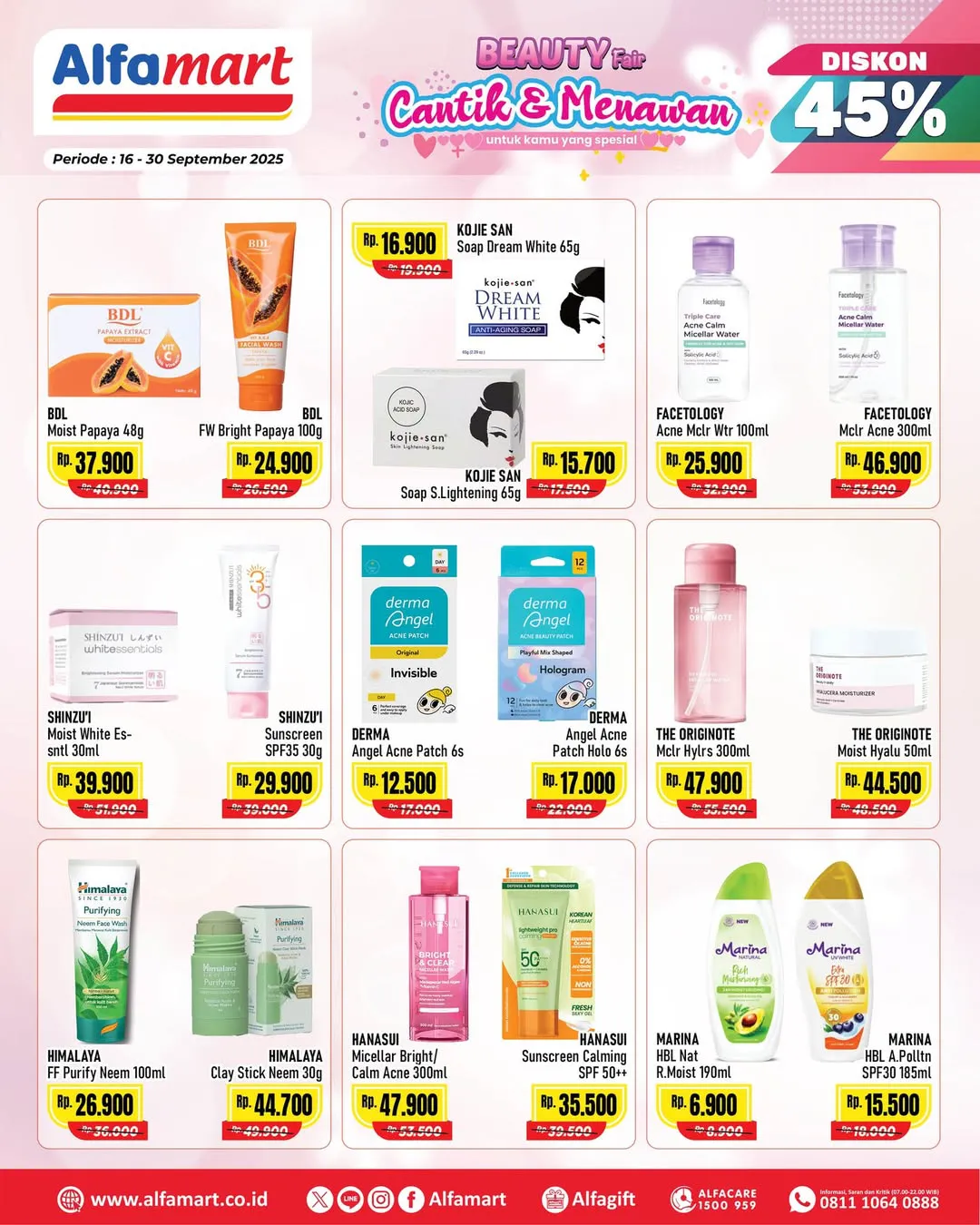 Promo Alfamart Beauty Fair Diskon s/d 45% Periode 16-30 September 2025