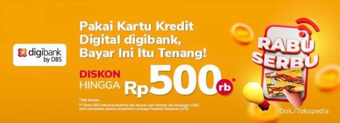 Promo Tokopedia-Digibank, Bayar Pulsa dan Listrik Tiap Rabu, Diskon Hingga Rp 500.000