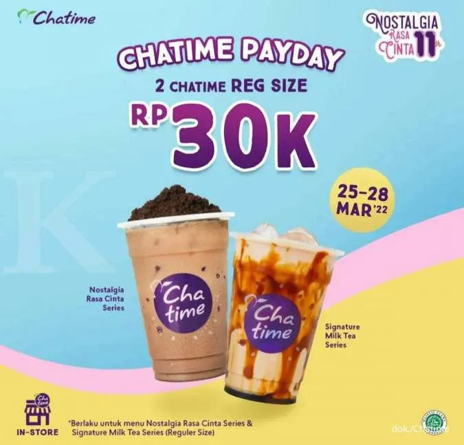 Promo Chatime Payday 25-28 Maret 2022