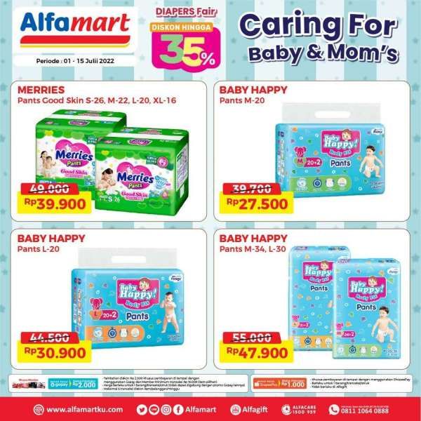 Promo Alfamart Terbaru Periode 1-15 Juli 2022, Aneka Merek Popok Anak Diskon s/d 35%