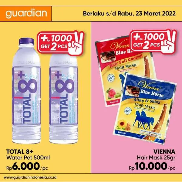 Promo Guardian +1000 Get 2 Pcs Periode 17-23 Maret 2022