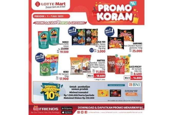 Promo Lotte Mart weekday 5 Juli 2021, belanja hemat di hari kerja!