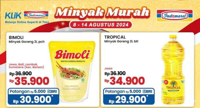 Promo Indomaret Minyak Murah Periode 8-14 Agustus 2024, Ada Bimoli hingga Fortune