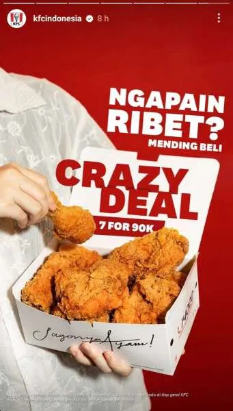 Promo KFC hari ini ada paket Crazy Deal