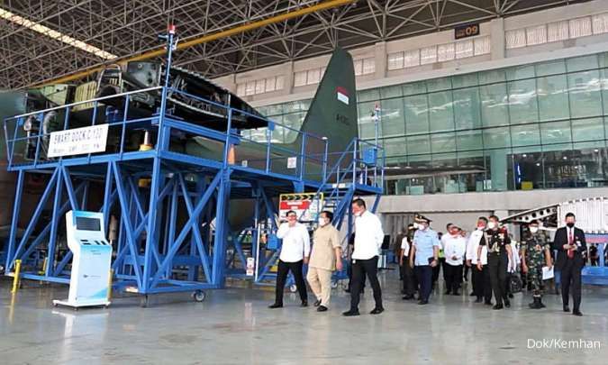 Menteri Pertahanan Tinjau Progres Proyek Modernisasi Pesawat C130H Milik TNI AU