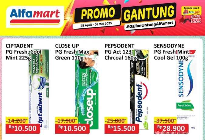 Promo Alfamart Gantung Berakhir Kamis 1 Mei 2025, Pepsodent & Close Up Harga Spesial