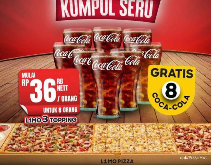 Promo Pizza Hut Baru 17-30 Juni 2024, Limo Pizza Isi 3 Topping Gratis 8 Coca Cola