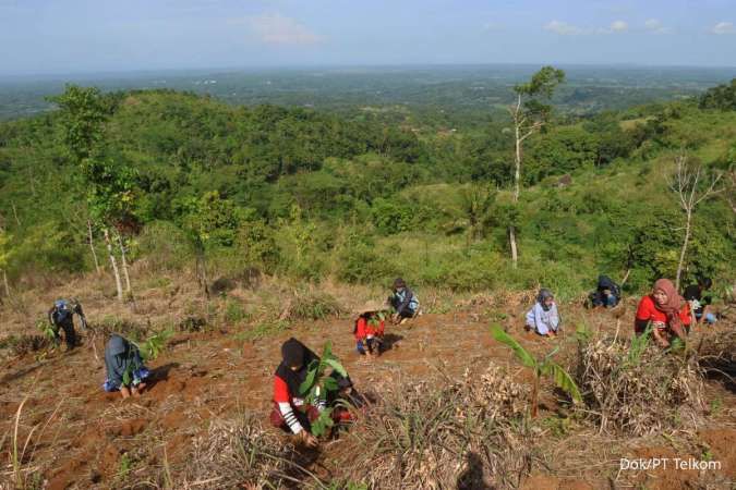 Telkom Dukung Pemulihan 82,1 Ha Lahan Kritis melalui Reboisasi 33.800 Bibit Pohon