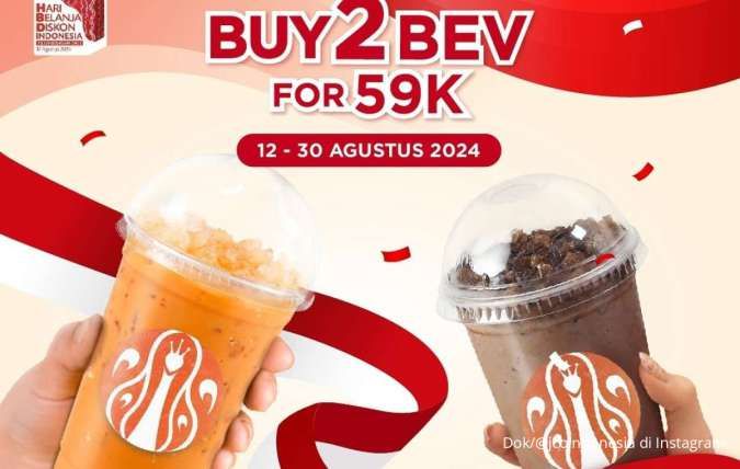 Promo J.CO Hari Ini Spesial Kemerdekaan, 2 Beverages Harga Spesial Setiap Senin-Jumat